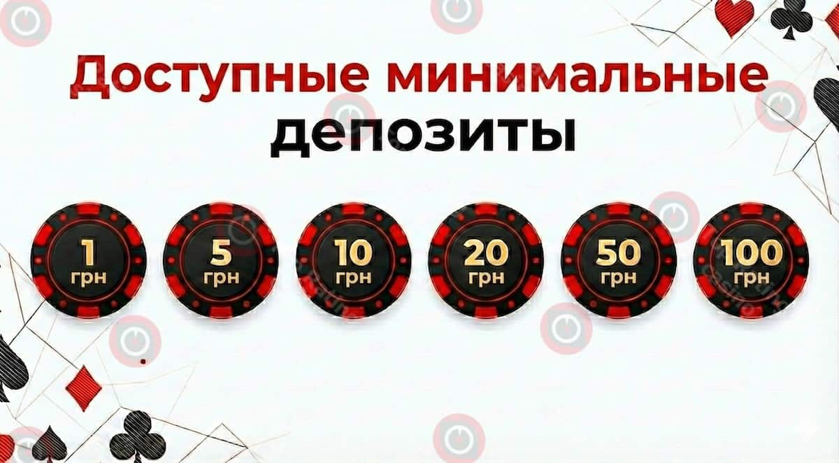 Инфографика: Доступные минимальные депозиты в онлайн казино Украины
