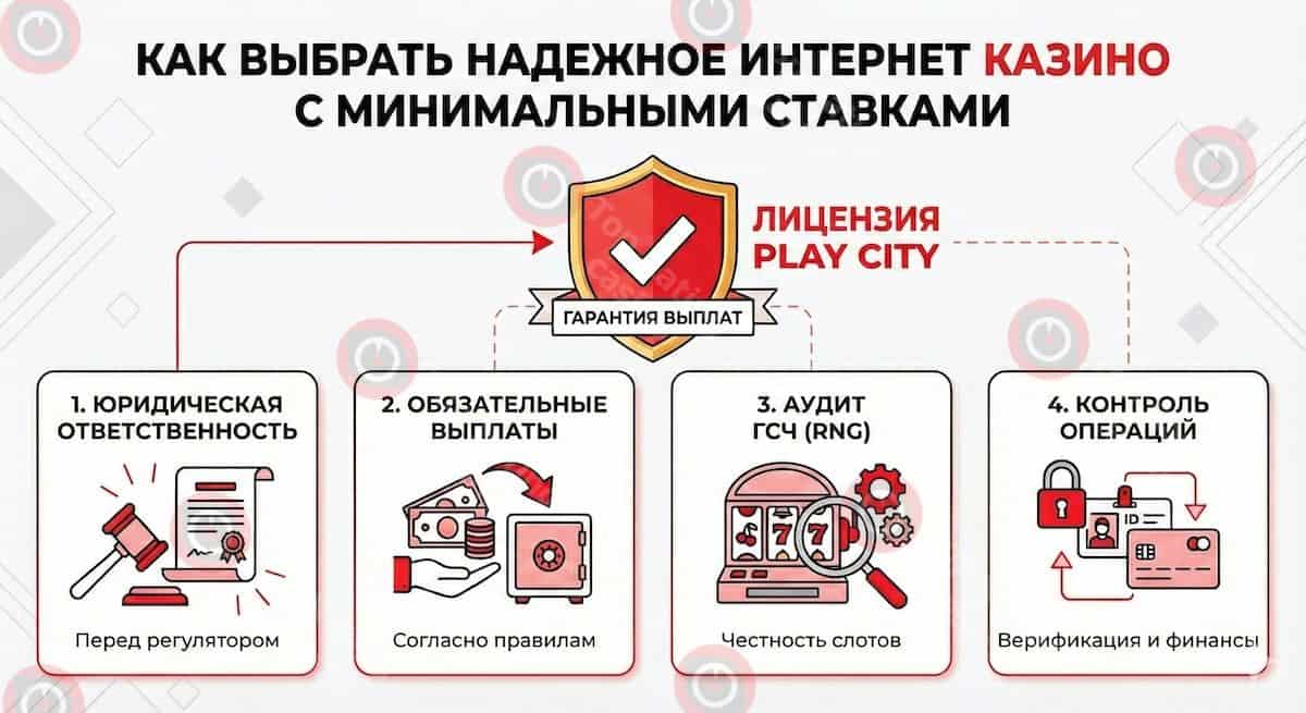 Инфографика: Как выбрать надежное интернет-казино с минимальными ставками в Украине?